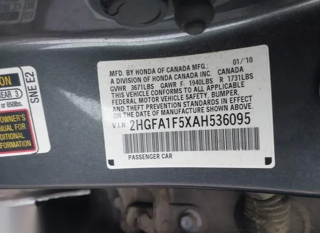 2HGFA1F5XAH536095 2010 2010 Honda Civic- LX 9