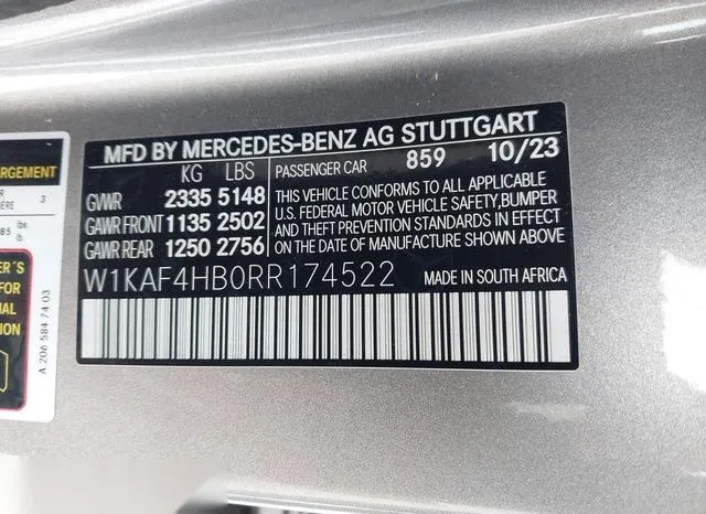 W1KAF4HB0RR174522 2024 2024 Mercedes-Benz C 300 9