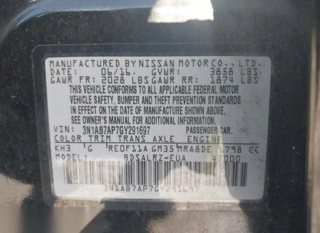 3N1AB7AP7GY291697 2016 2016 Nissan Sentra- SR 9