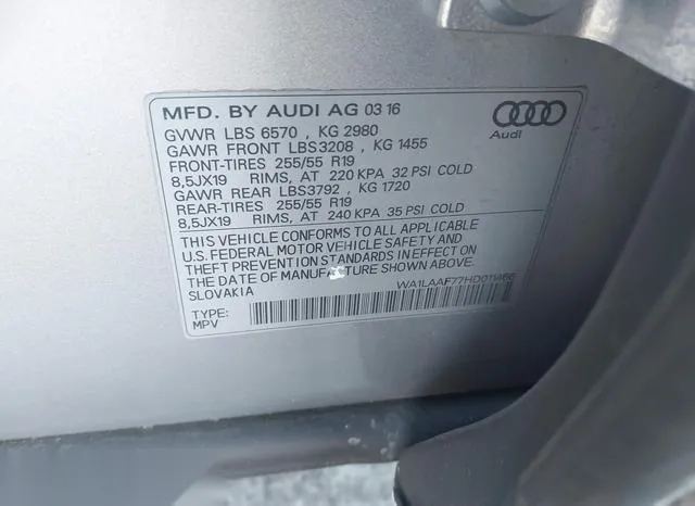 WA1LAAF77HD011466 2017 2017 Audi Q7- 3-0T Premium 9