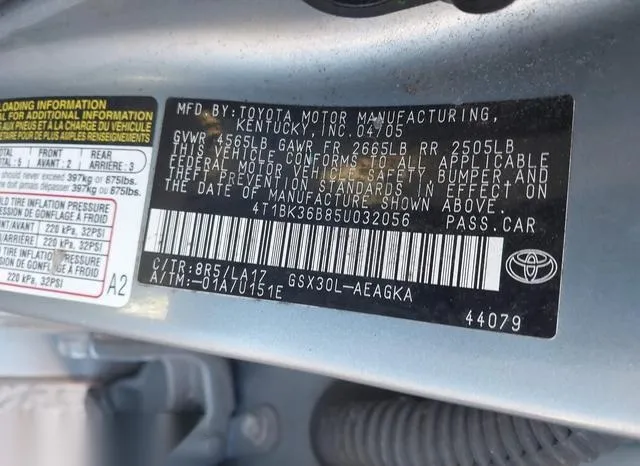 4T1BK36B85U032056 2005 2005 Toyota Avalon- Xls 9