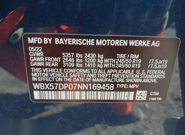 WBX57DP07NN169458 2022 2022 BMW X3- Xdrive30I 9