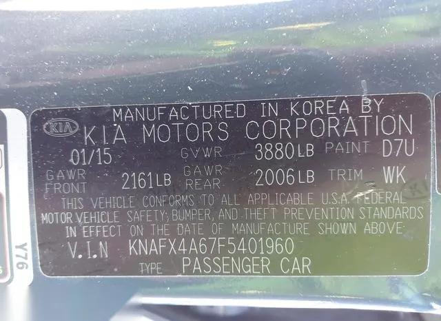 KNAFX4A67F5401960 2015 2015 KIA Forte- LX 9