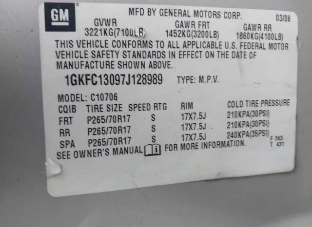 1GKFC13097J128989 2007 2007 GMC Yukon- Commercial Fleet 9