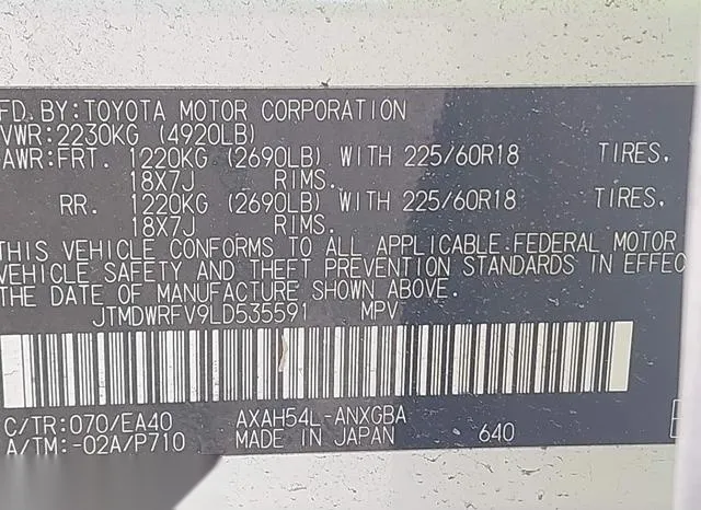 JTMDWRFV9LD535591 2020 2020 Toyota RAV4- Hybrid Limited 9