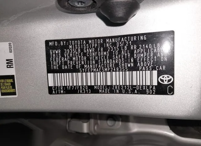 5YFEPMAE5MP248355 2021 2021 Toyota Corolla- LE 9