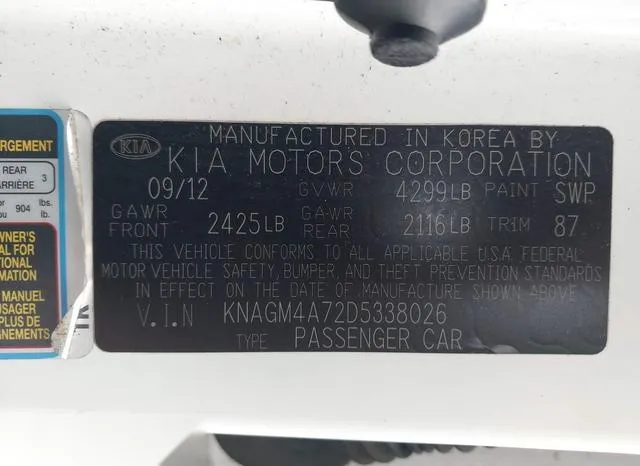 KNAGM4A72D5338026 2013 2013 KIA Optima- LX 9