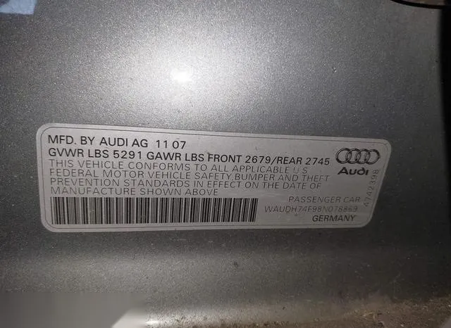 WAUDH74F98N078869 2008 2008 Audi A6- 3-2 9