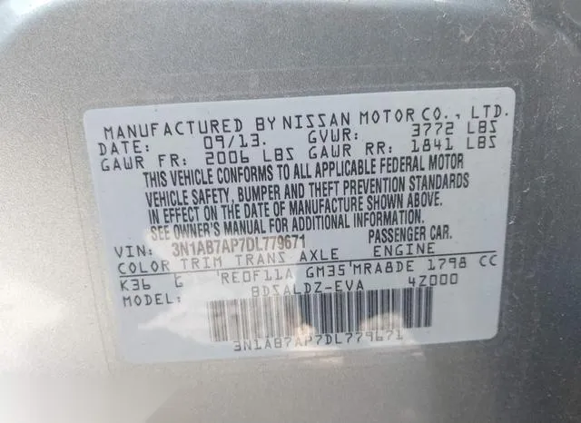 3N1AB7AP7DL779671 2013 2013 Nissan Sentra- SV 9