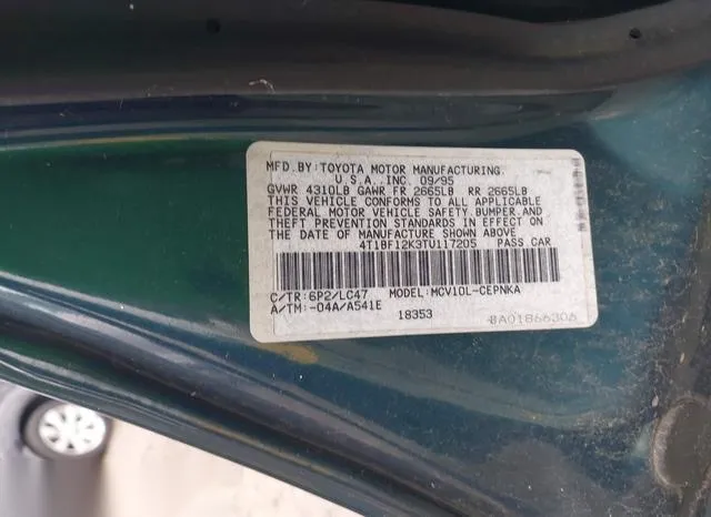 4T1BF12K3TU117205 1996 1996 Toyota Camry- Le/Xle/Se 9