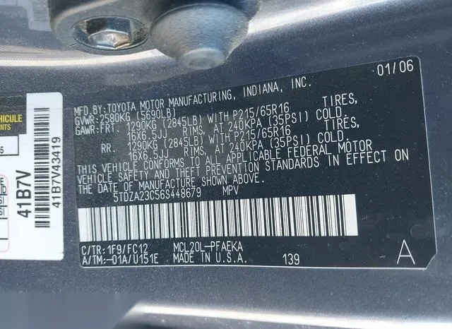 5TDZA23C56S448679 2006 2006 Toyota Sienna- LE 9