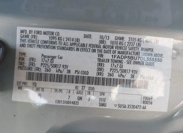 1FADP5BU7DL555550 2013 2013 Ford C-Max- Hybrid Sel 9