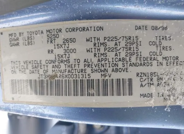 JT3HM84R6X0031315 1999 1999 Toyota 4runner 9