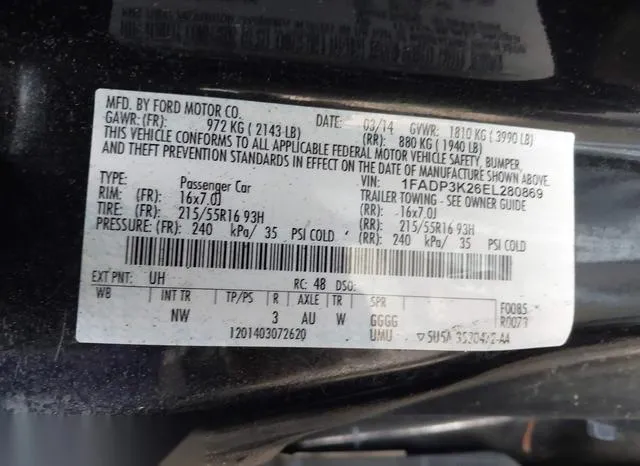 1FADP3K26EL280869 2014 2014 Ford Focus- SE 9