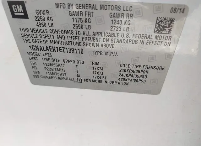 1GNALAEK7EZ138110 2014 2014 Chevrolet Equinox- LS 9