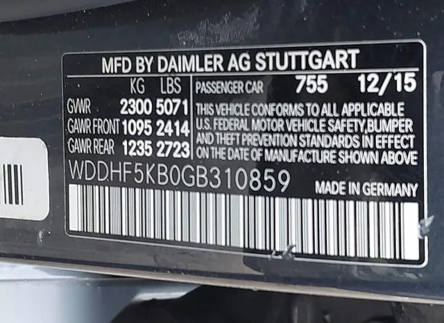 WDDHF5KB0GB310859 2016 2016 Mercedes-Benz E 350 9