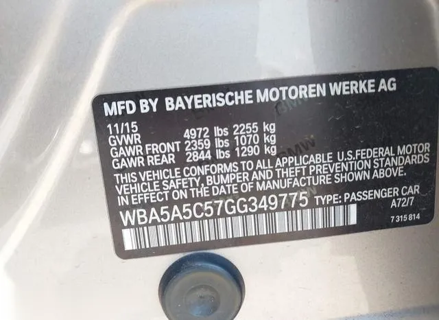 WBA5A5C57GG349775 2016 2016 BMW 5 Series- 528I 9