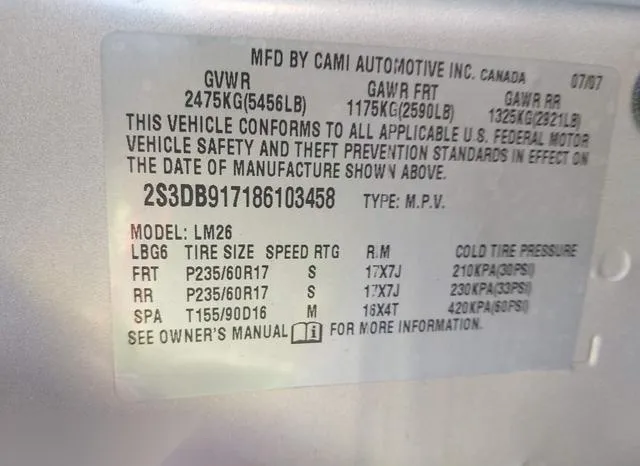 2S3DB917186103458 2008 2008 Suzuki XL7- Limited 9