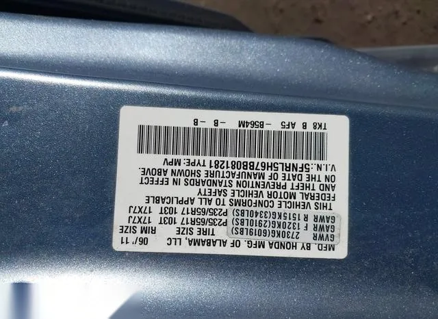 5FNRL5H67BB081281 2011 2011 Honda Odyssey- Ex-L 9