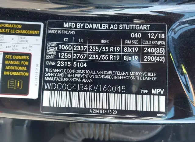 WDC0G4JB4KV160045 2019 2019 Mercedes-Benz GLC 300 9