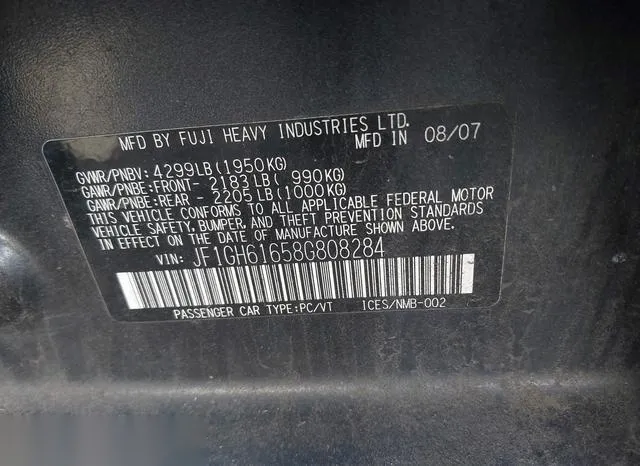 JF1GH61658G808284 2008 2008 Subaru Impreza- 2-5I 9