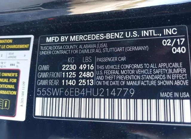 55SWF6EB4HU214779 2017 2017 Mercedes-Benz AMG C 43- 4Matic 9