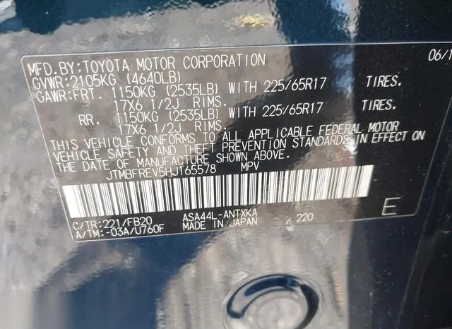 JTMBFREV5HJ165578 2017 2017 Toyota RAV4- LE 9