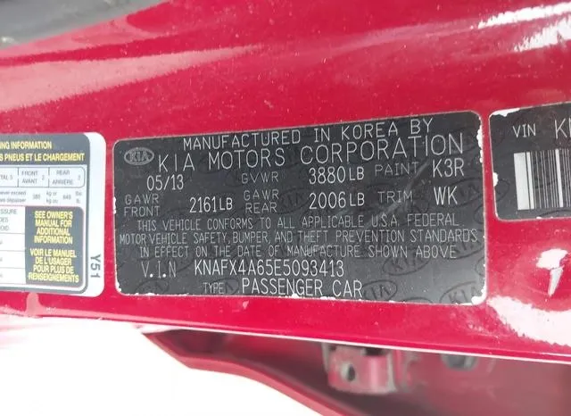 KNAFX4A65E5093413 2014 2014 KIA Forte- LX 9