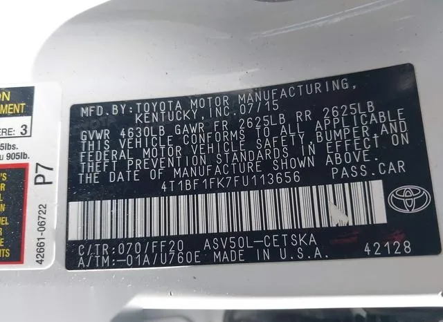 4T1BF1FK7FU113656 2015 2015 Toyota Camry- SE 9