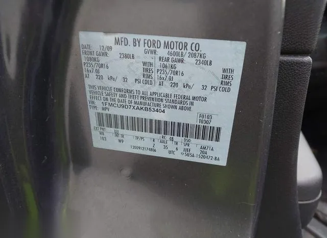 1FMCU9D7XAKB53404 2010 2010 Ford Escape- Xlt 9