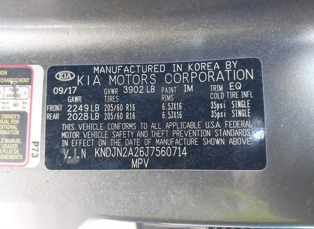 KNDJN2A26J7560714 2018 2018 KIA Soul 9