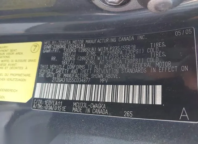 2T2GA31U55C034877 2005 2005 Lexus RX- 330 9