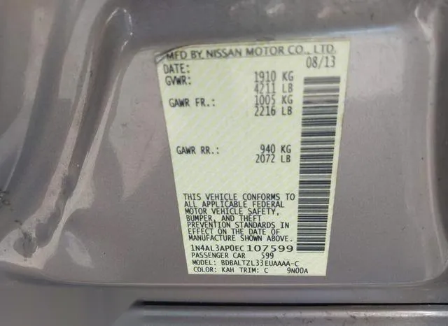 1N4AL3AP0EC107599 2014 2014 Nissan Altima- 2-5 SV 9