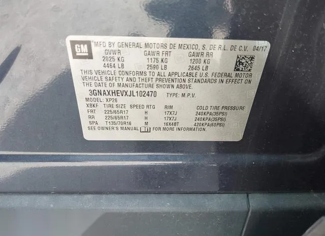 3GNAXHEVXJL102470 2018 2018 Chevrolet Equinox- LS 9