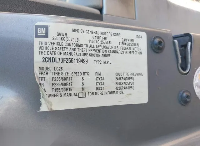 2CNDL73F256119499 2005 2005 Chevrolet Equinox- LT 9