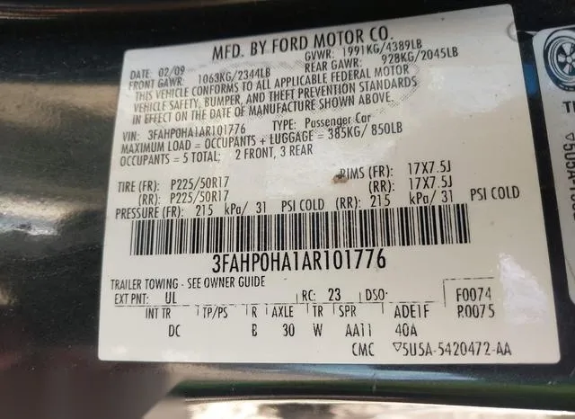 3FAHP0HA1AR101776 2010 2010 Ford Fusion- SE 9