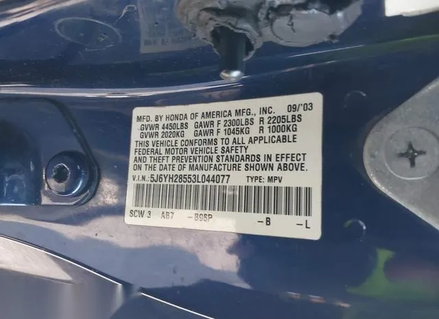 5J6YH28553L044077 2003 2003 Honda Element- EX 9