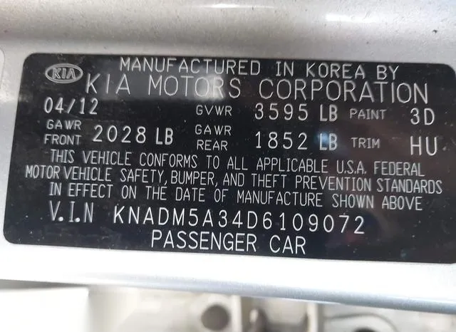 KNADM5A34D6109072 2013 2013 KIA Rio- LX 9