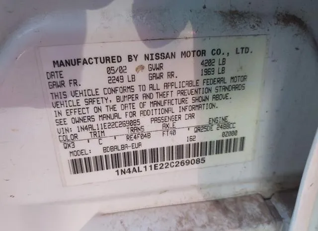 1N4AL11E22C269085 2002 2002 Nissan Altima- 2-5 SL 9