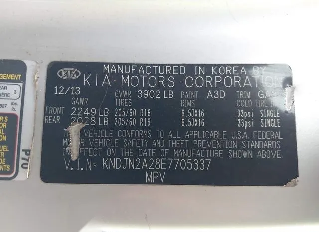 KNDJN2A28E7705337 2014 2014 KIA Soul 9