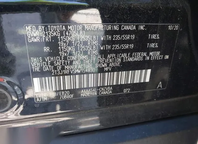 2T3J1RFV5MW154830 2021 2021 Toyota RAV4- Adventure 9