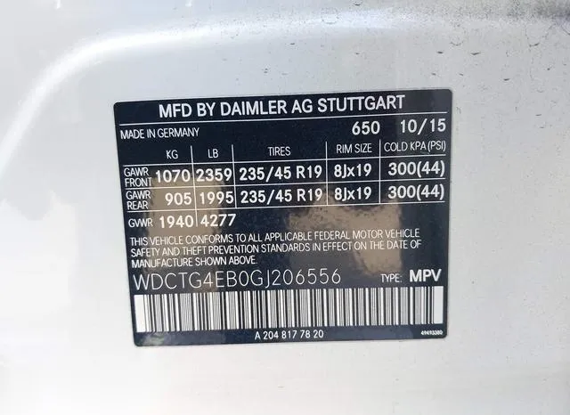 WDCTG4EB0GJ206556 2016 2016 Mercedes-Benz GLA 250 9