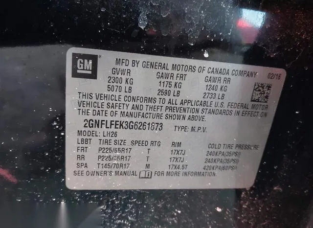 2GNFLFEK3G6261873 2016 2016 Chevrolet Equinox- LT 9