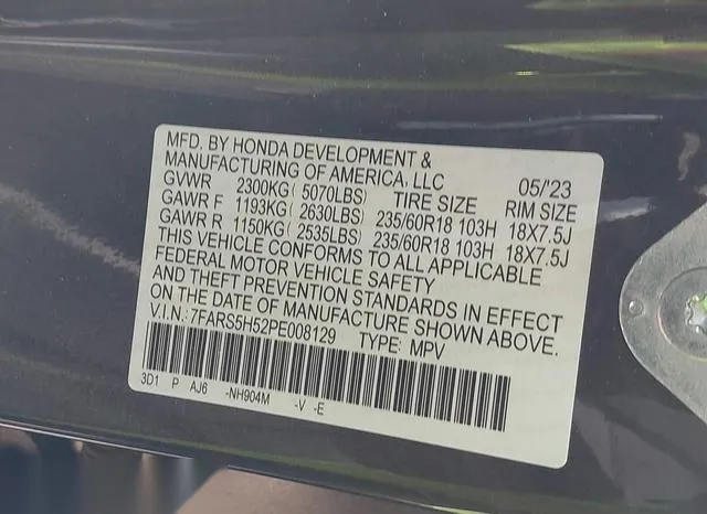 7FARS5H52PE008129 2023 2023 Honda CR-V- Hybrid Sport 9