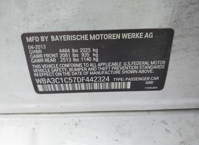 WBA3C1C57DF442324 2013 2013 BMW 3 Series- 328I 9