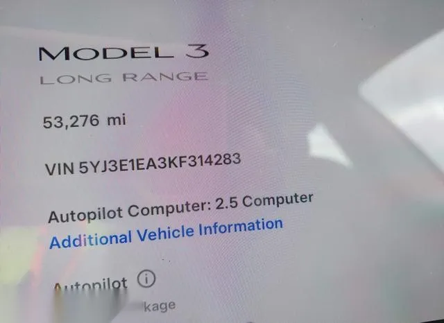 5YJ3E1EA3KF314283 2019 2019 Tesla Model 3- Long Range/Mid R 9