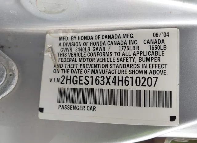 2HGES163X4H610207 2004 2004 Honda Civic- VP 9