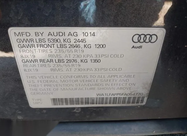 WA1LFAFP5FA054770 2015 2015 Audi Q5- 2-0T Premium 9