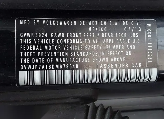 3VWJP7AT8DM679548 2013 2013 Volkswagen Beetle- 2-5L Fender 9