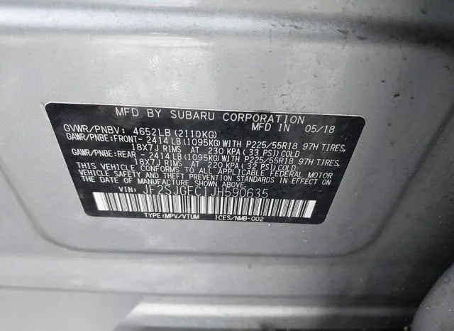 JF2SJGEC1JH590635 2018 2018 Subaru Forester- 2-0Xt Premium 9